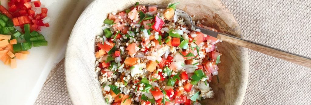 Ensalada de bulgur y quinoa especial deportistas