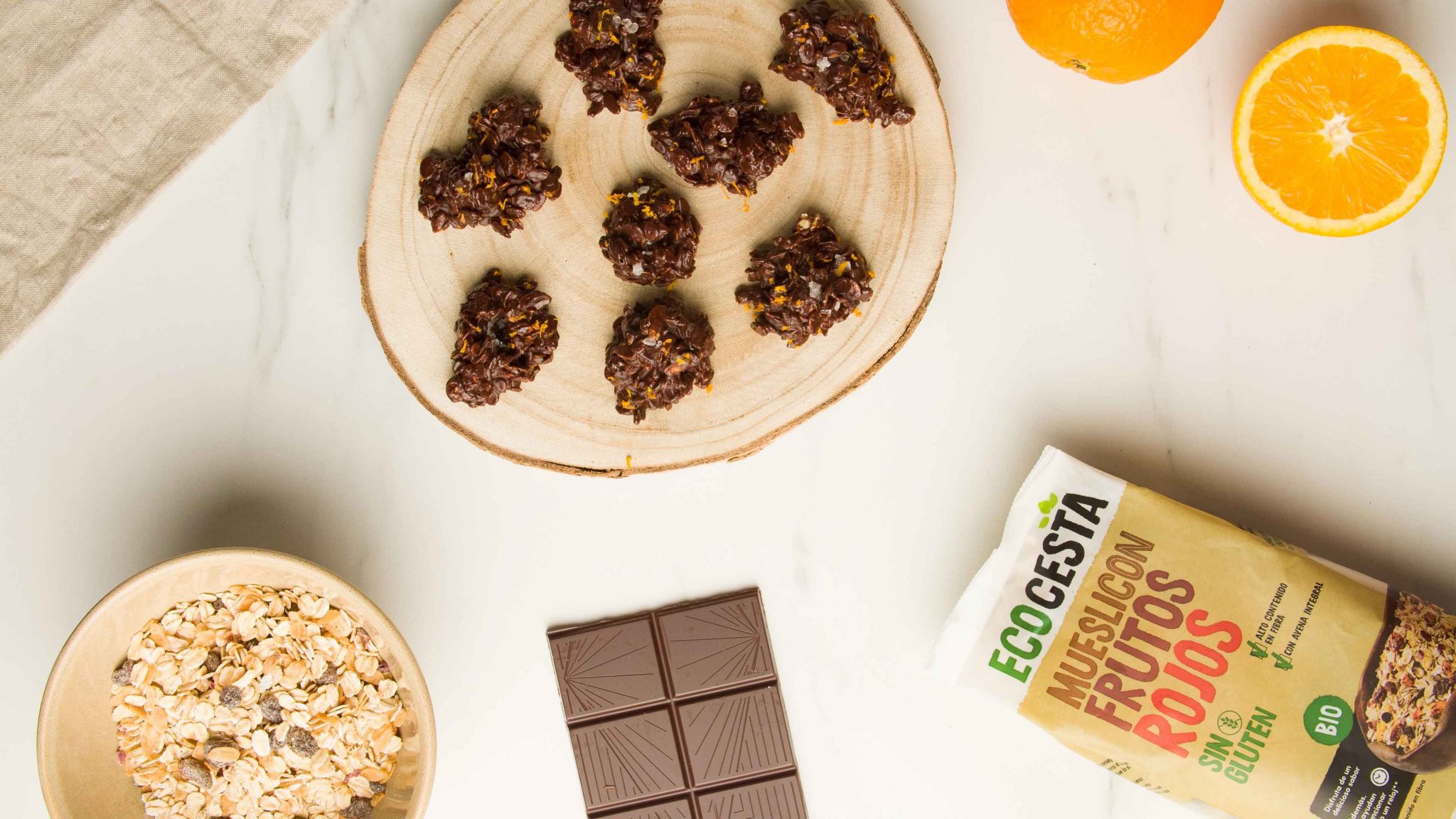 Rocas de muesli con chocolate