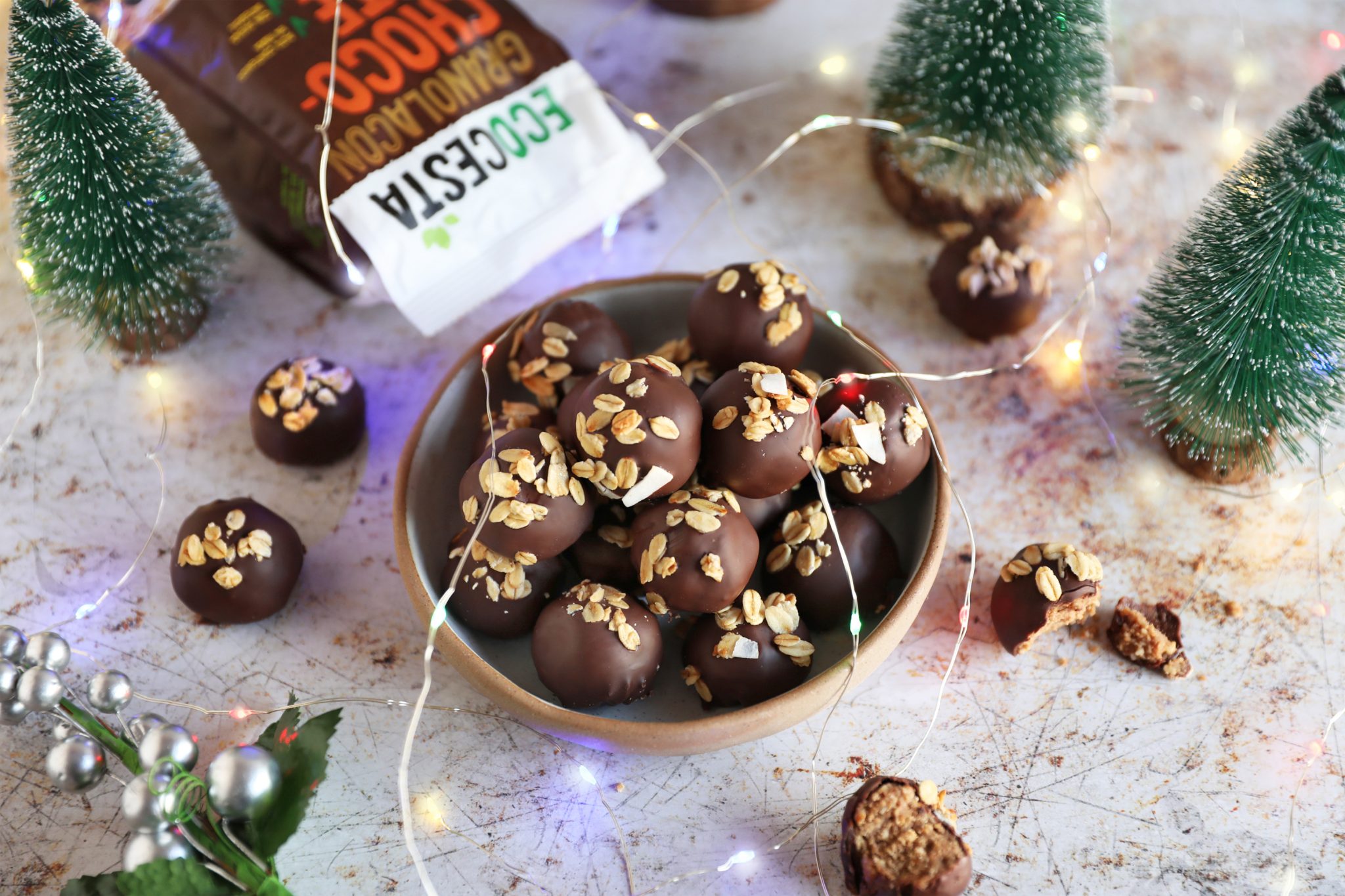 Trufas con granola sin gluten