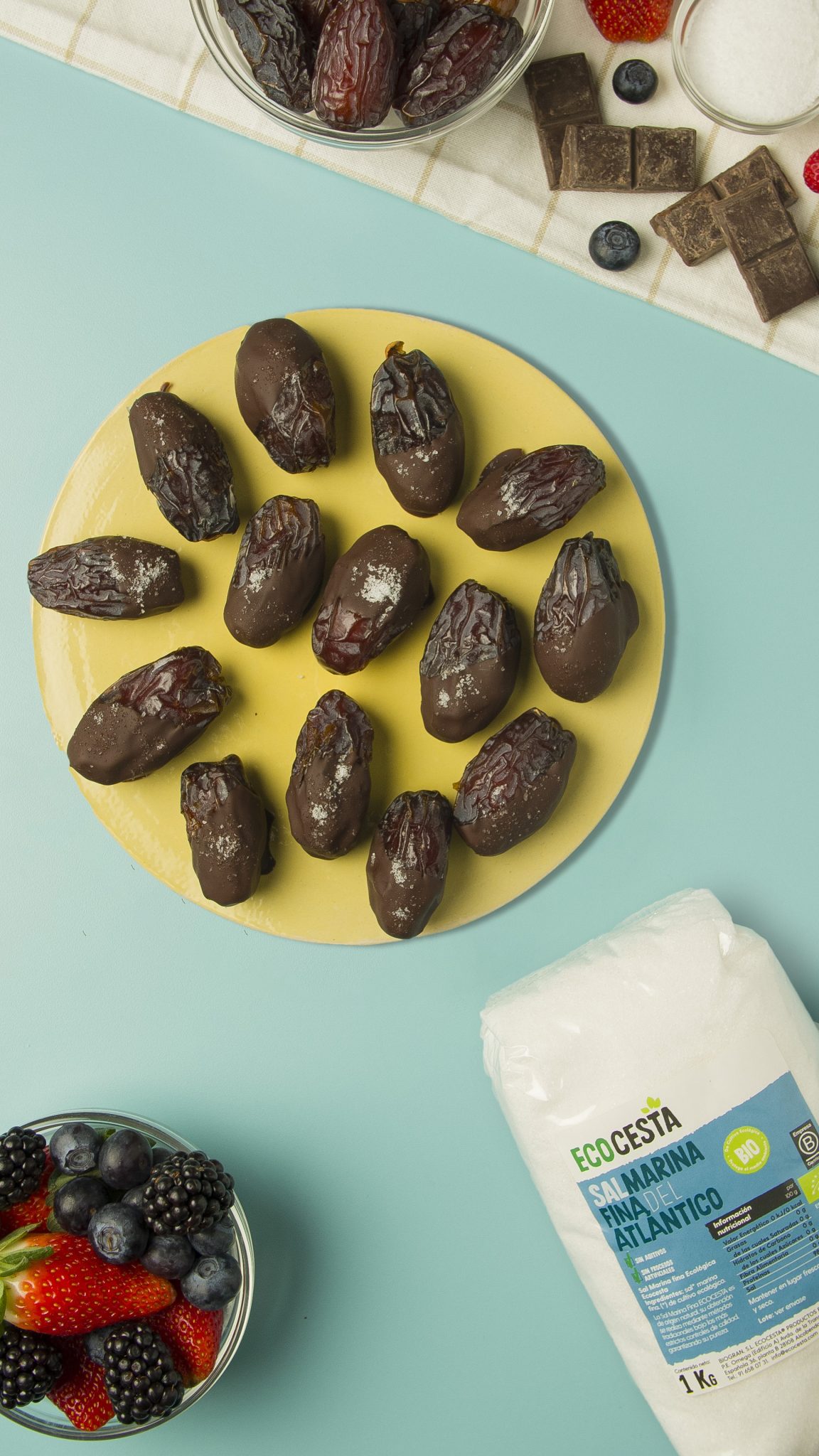datiles cubiertos de chocolate